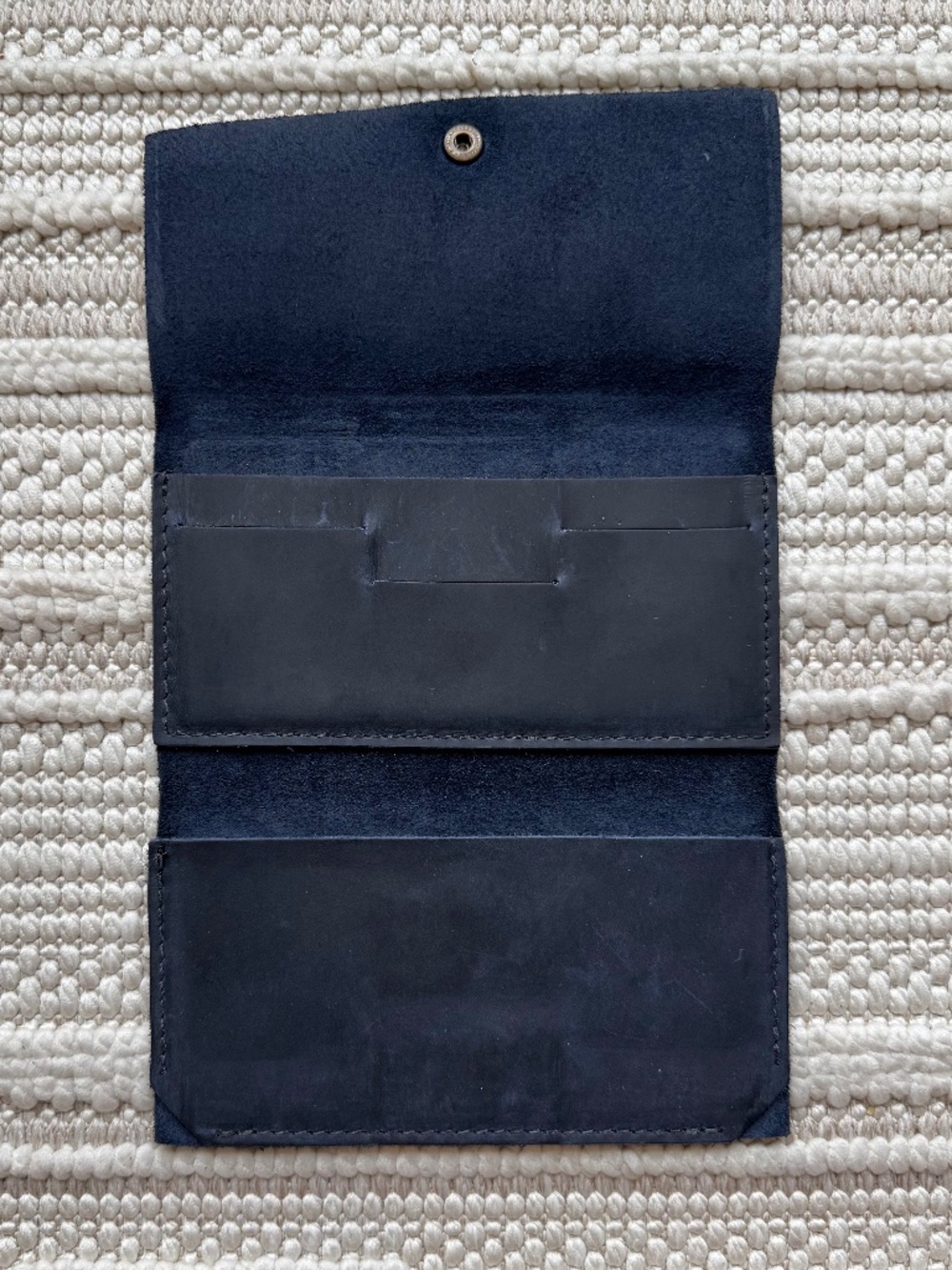 Portland Leather Portfolio Wallet in Navy - Picture 2 of 5